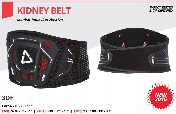 Leatt Obličkový Pás Kidney Belt 3DF 3.5 Čierna Farba Čierna Veľkosť S/m