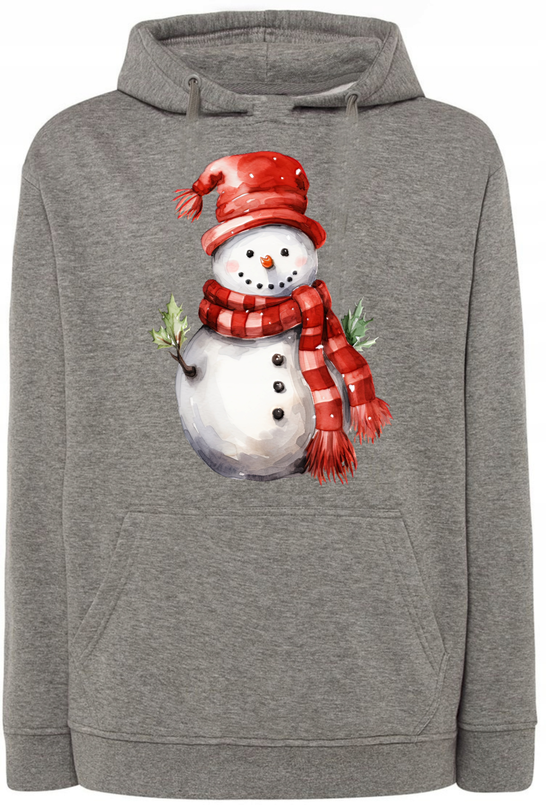 Mikina s kapucí Vánoční potisk Sněhulák vel. 3XL