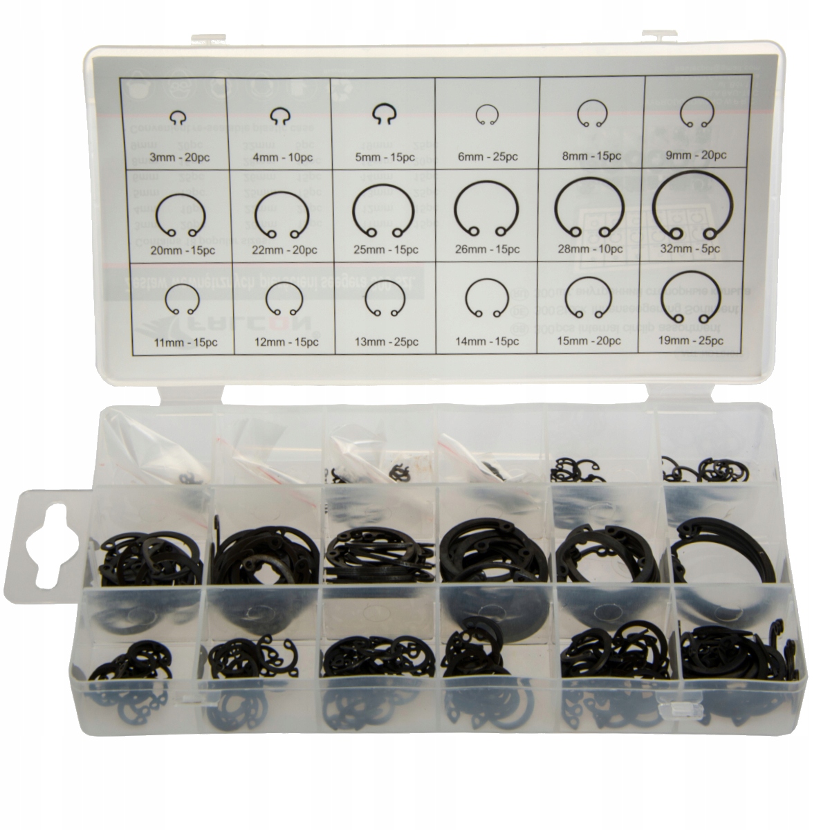 ZESTAW PIERŚCIENI SEGERA 600 SZT PIERŚCIENIE SEGERY WEWNĘTRZNE ZEWNĘTRZNE Marka bez marki