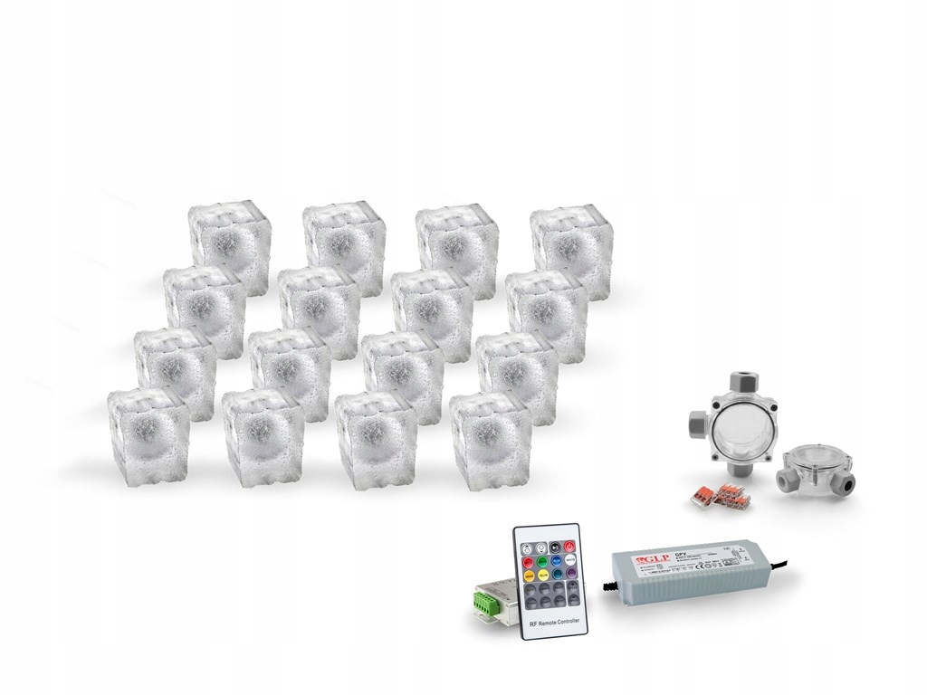 16x Świecąca Kostka Brukowa LED Creativ 6x7x8 RGB