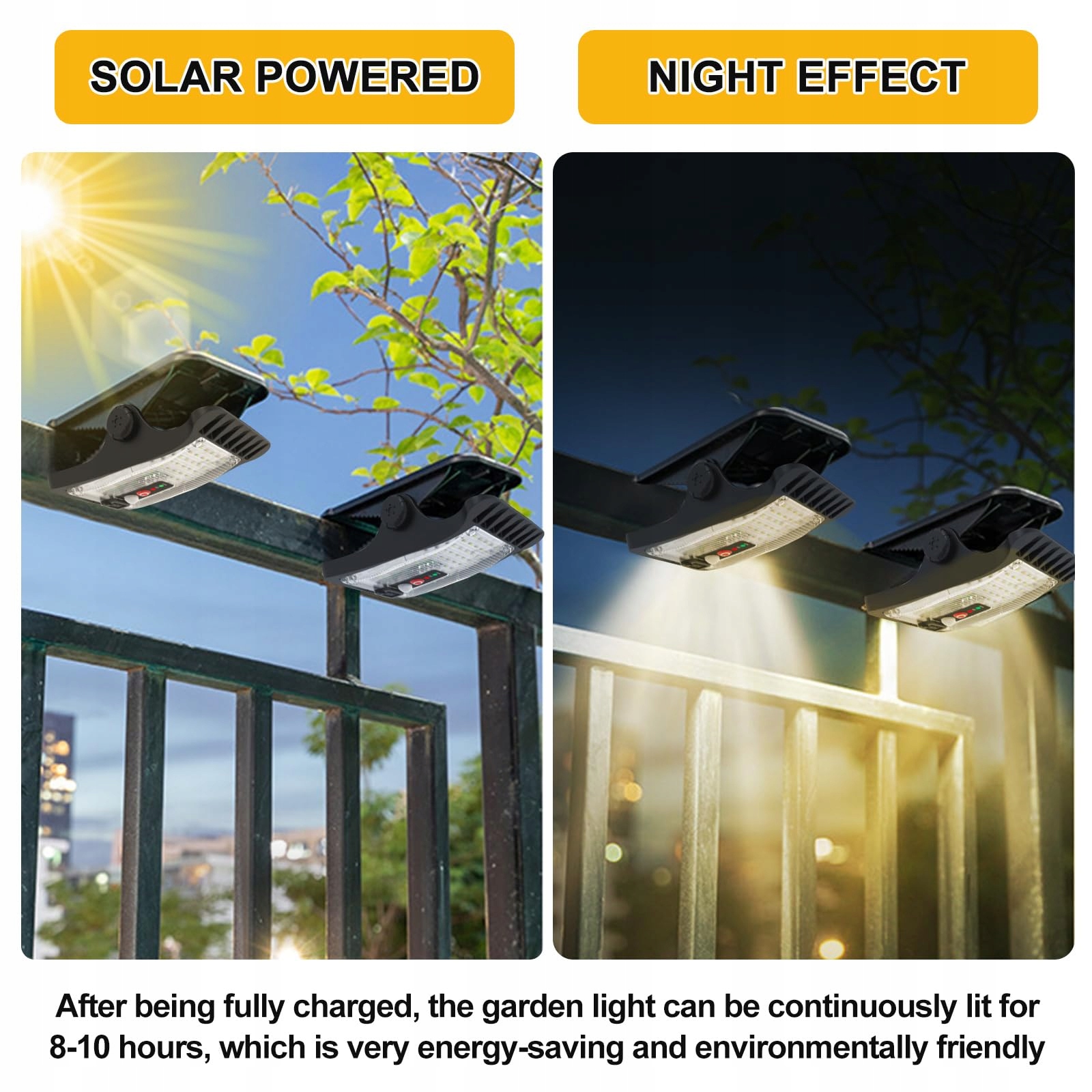 Lampy Solarne LED Z Czujnikiem Ruchu Z Pilotem do Ogrodu 2 Szt PORFOYO — miniatura 4