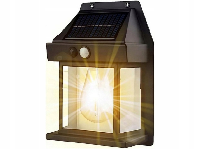 LAMPA SOLARNA KINKIET ŻARÓWKA LED ELEWACYJNA ŚCIENNA OGRODOWA ZEWNĘTRZNA Zasilanie solarne