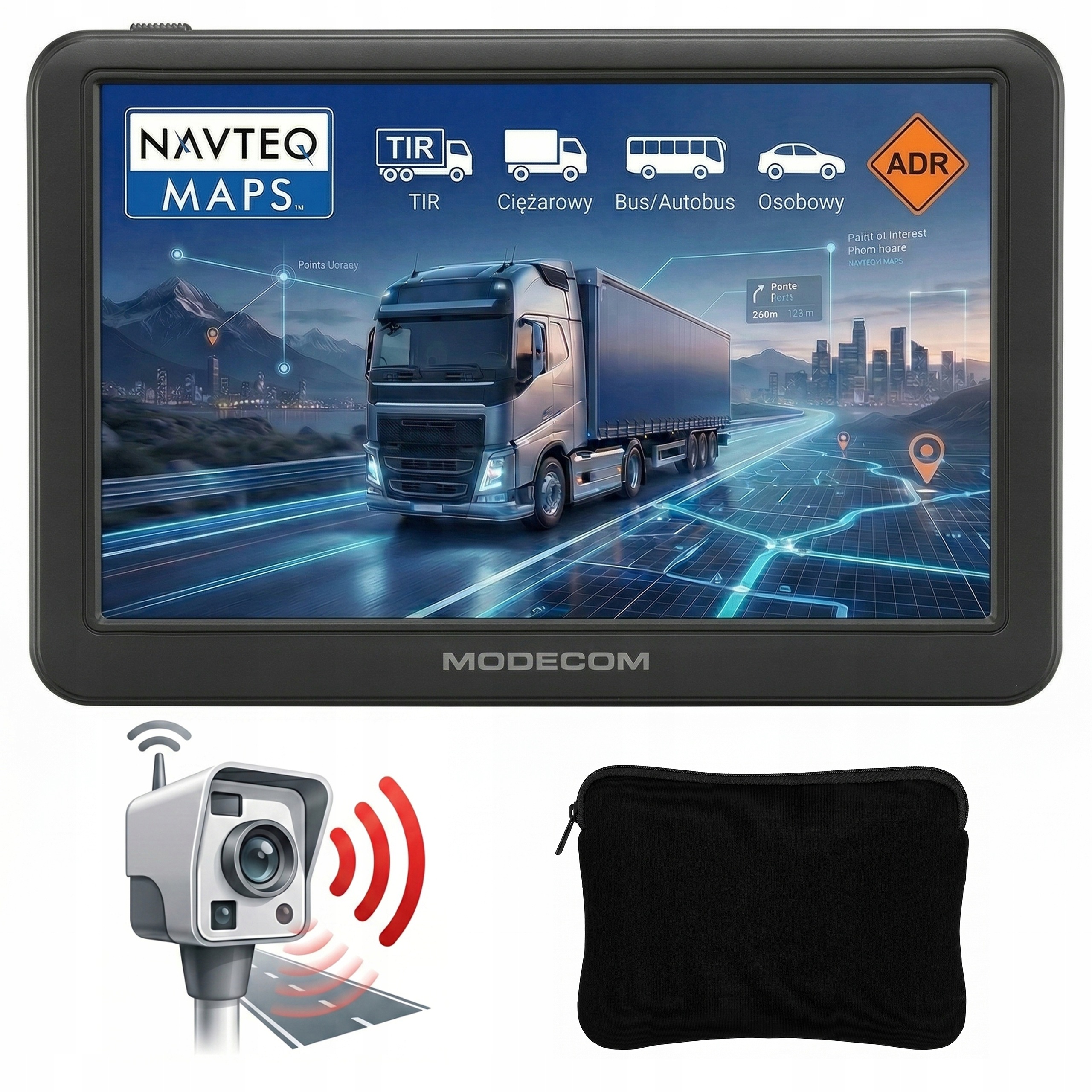 Navigace pro kamiony Modecom CX 7.0 Truck Tir Bus Pouzdro Radary 2026