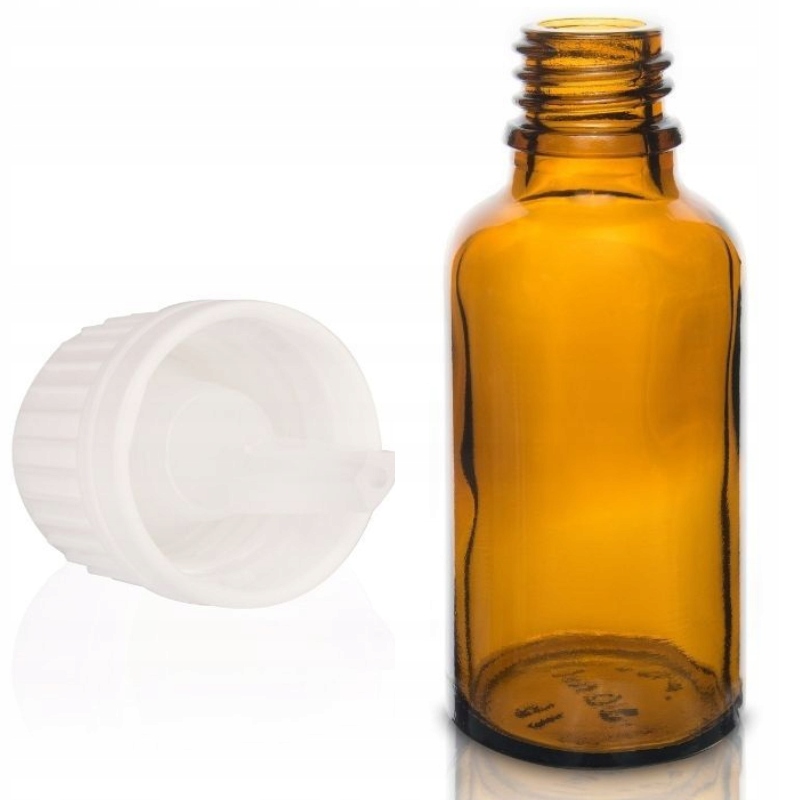 

Butelka szklana 30ml z kroplomierzem białym x5
