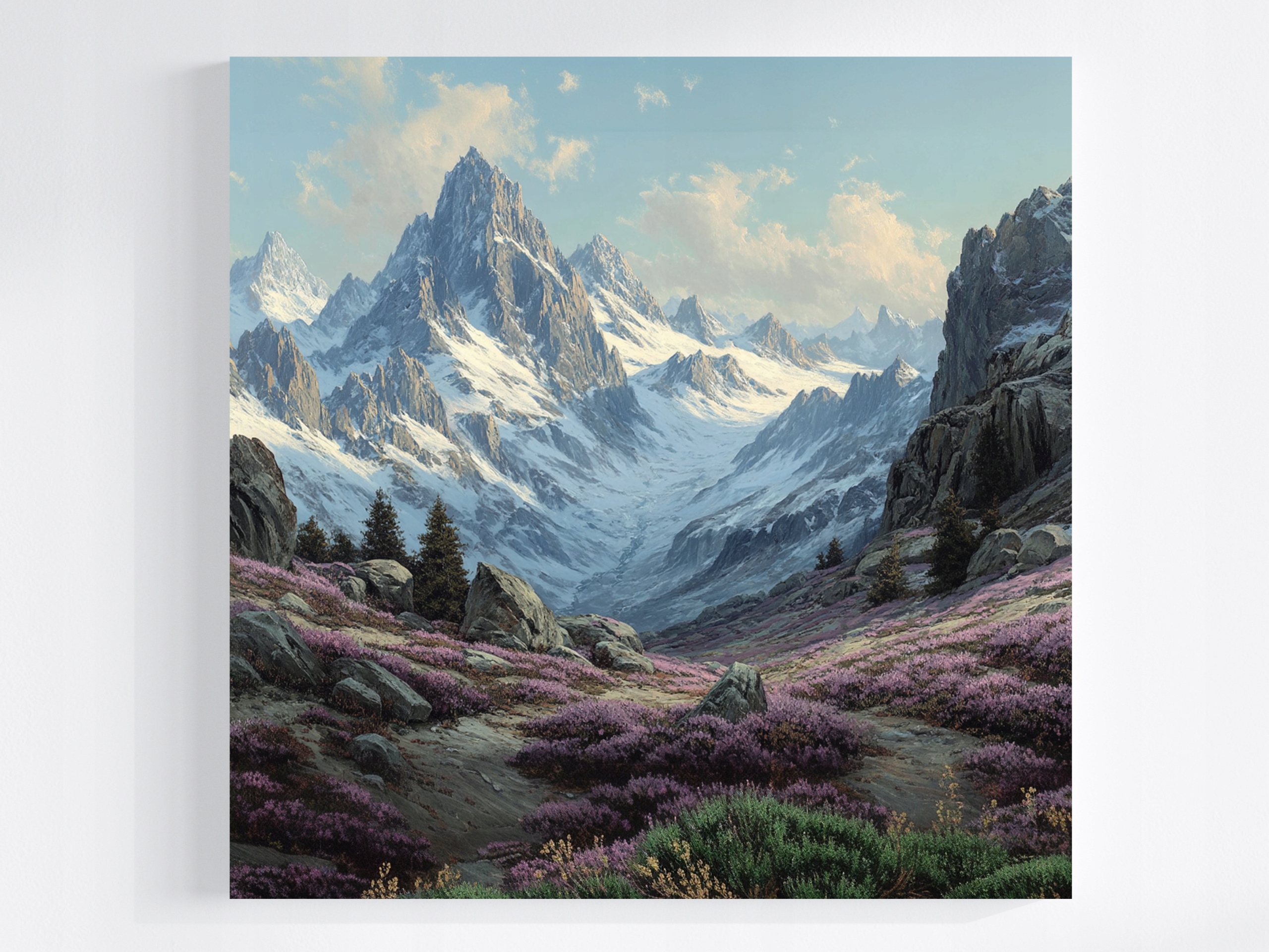 Obraz Na Plátně Canvas Krajina Tatry Alpy Hory Skály Sníh Vřesy 80x80