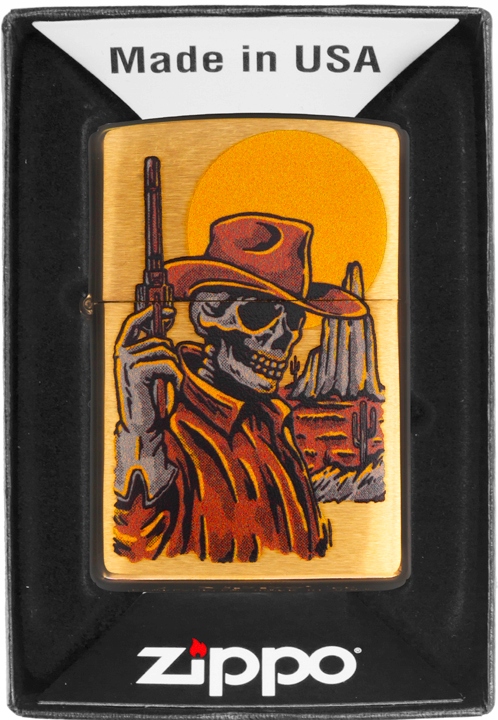 Zapalovač Zippo Wild West Skeleton 48519 Větruodolný benzínový