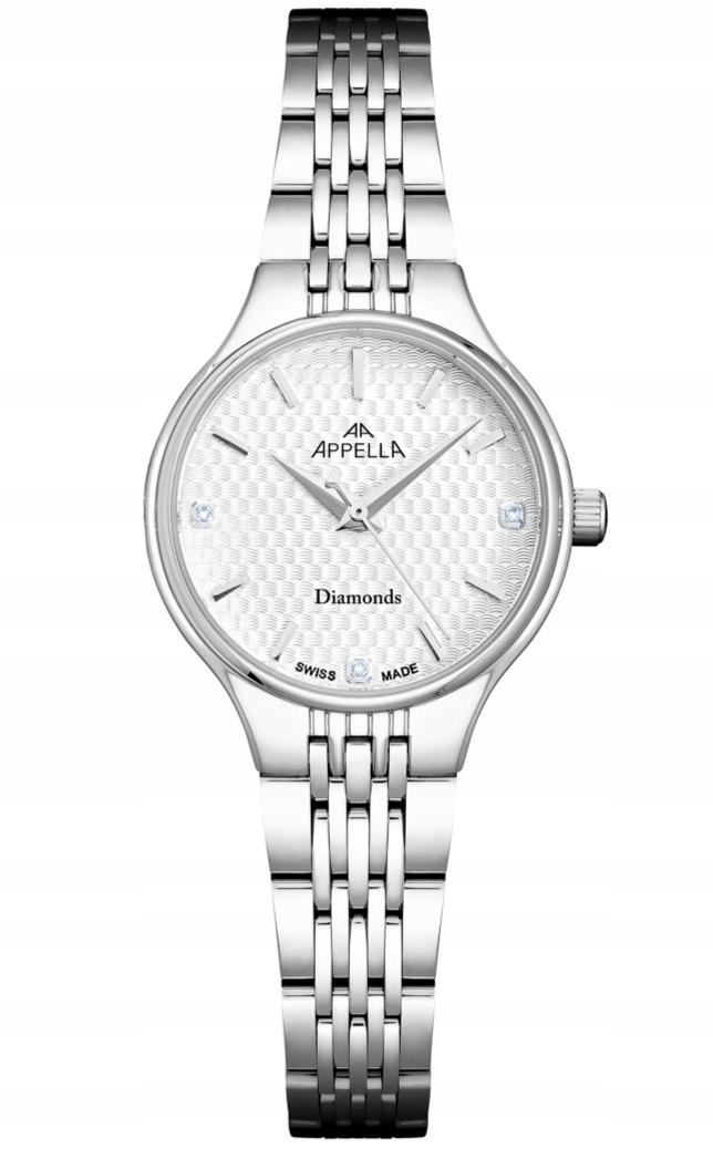 Nové Originální dámské hodinky Appella L50025.5113DQ stříbrné s diamanty