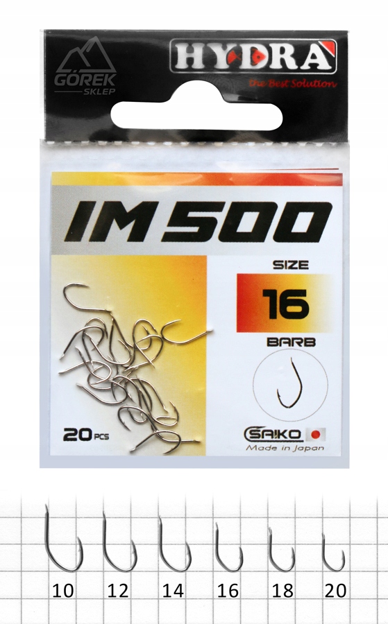 Haczyki Hydra IM500 Kute Mocne Karp Karaś Lin Brzana NR.10 Hydra 20 szt