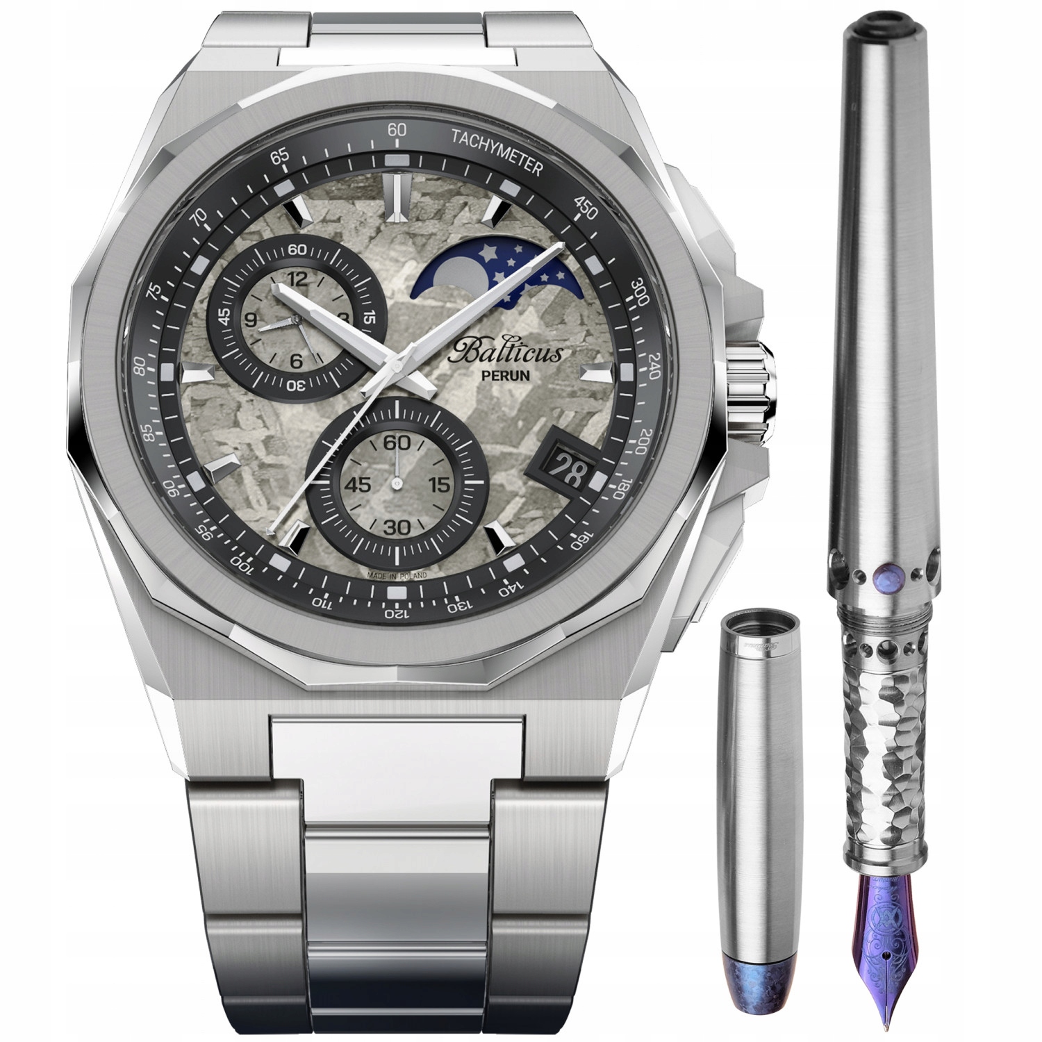 Pánské Hodinky Balticus Perunfp stříbrný náramek