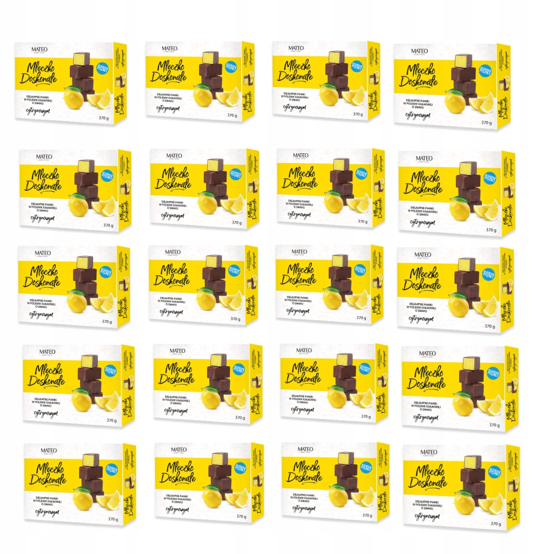 Mleczko Cytrynowe Pyszne Mateo 370g x 20 szt. zestaw jak Ptasie mleczko