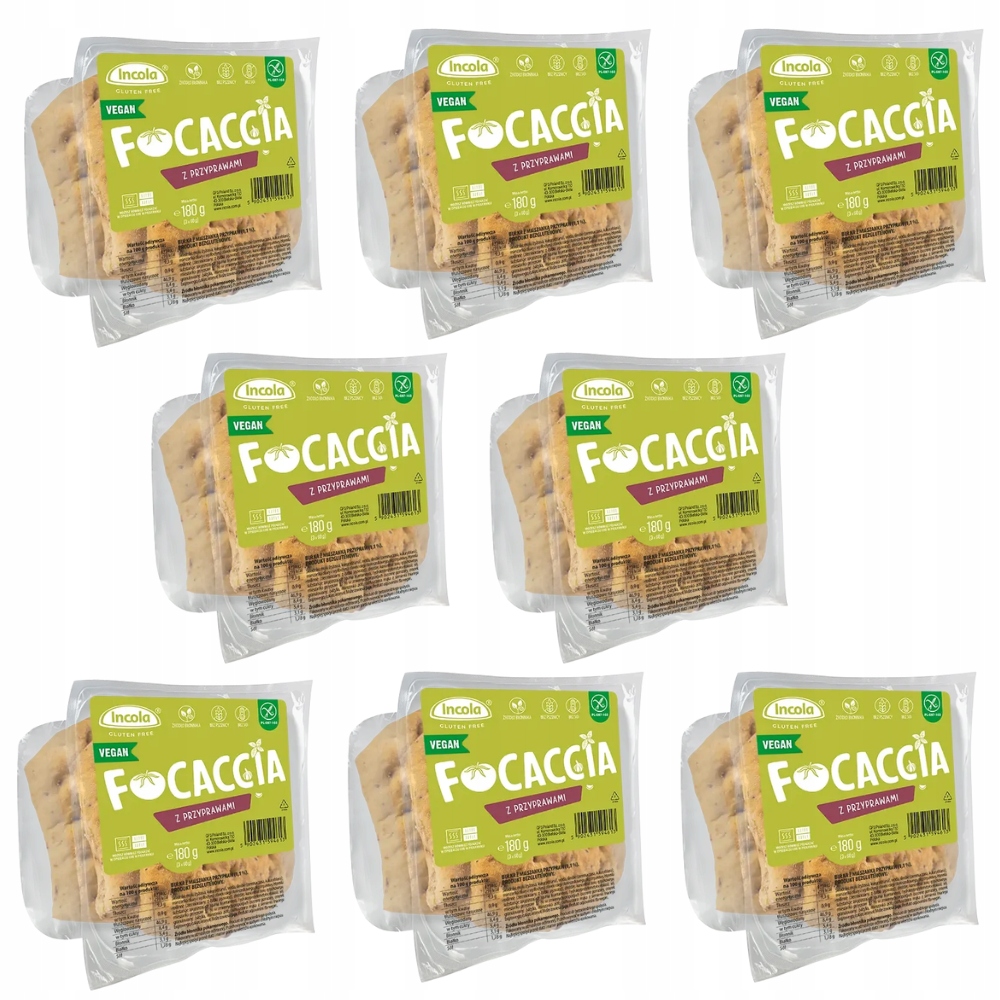 Incola Bezglutenowa Bułka Focaccia Z Przyprawami 3x60g pieczywo