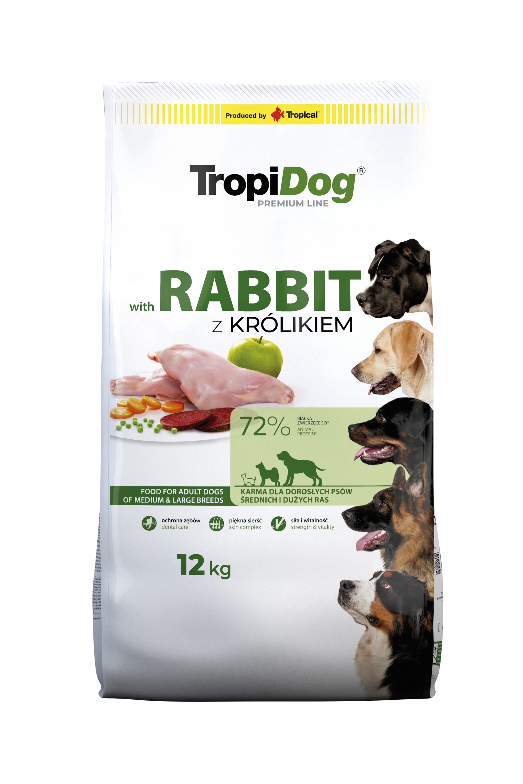 TropiDog Rabbit & Rice 12kg Medium Large Adult