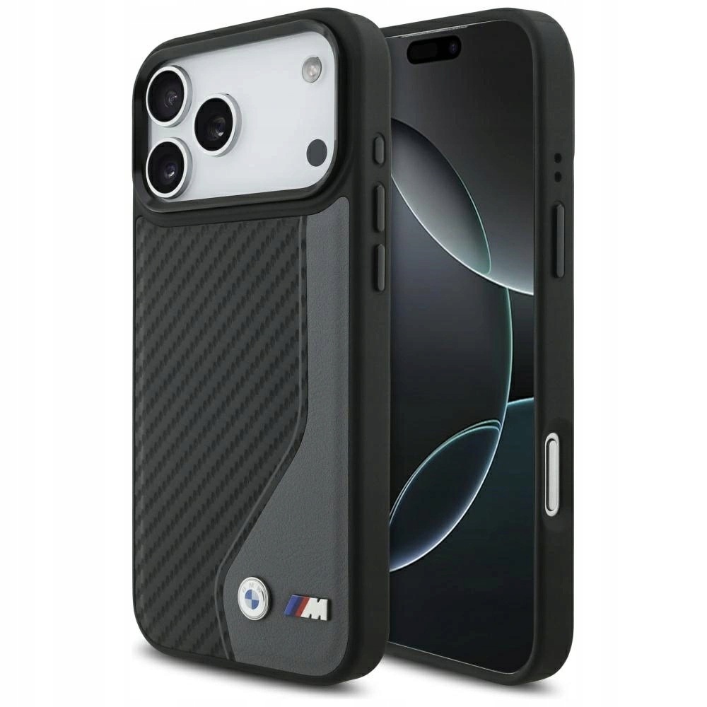 Etui Bmw M Carbon Logo MagSafe na iPhone 17 Pro Max grafitowe