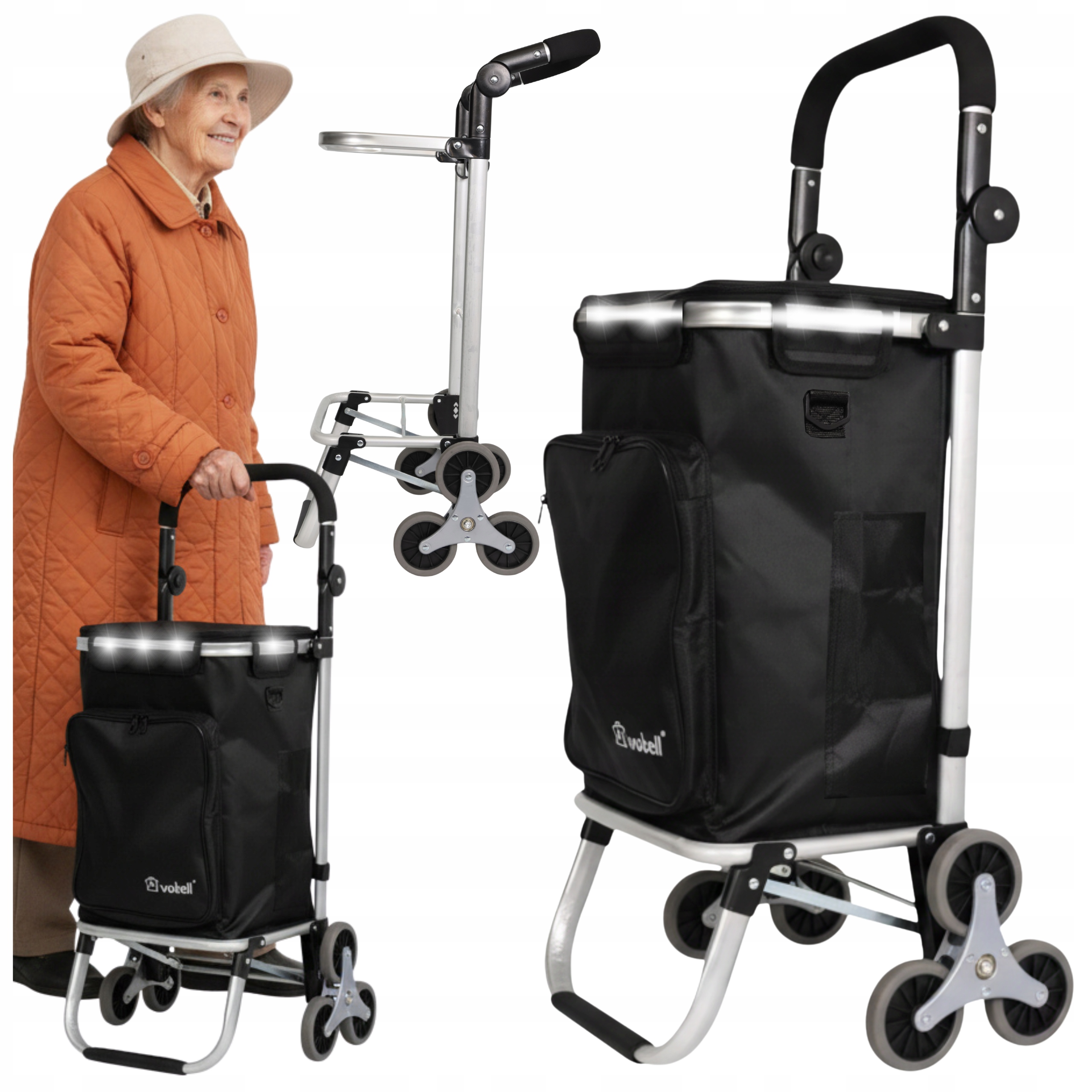 Nákupní Vozík Na Gumových Kolečkách, Tříkolová Nákupní Taška, Voděodolný