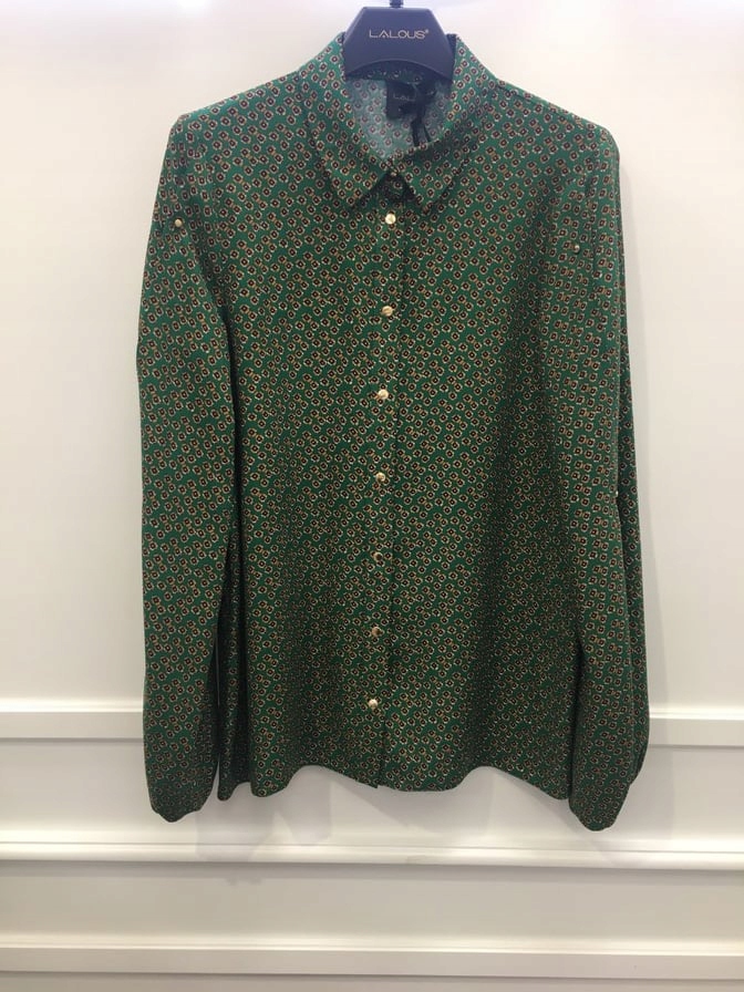 Dámská košile Lalous Zelená Print vel S