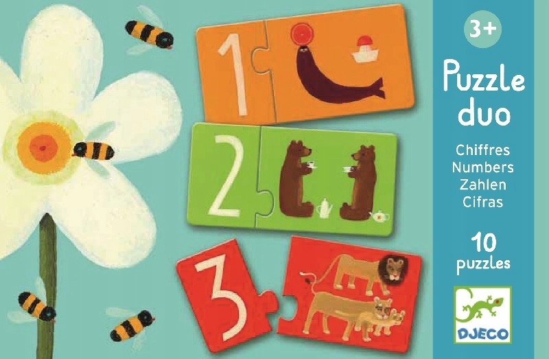 

Liczby puzzle Układanka nauka liczenia Djeco 3+