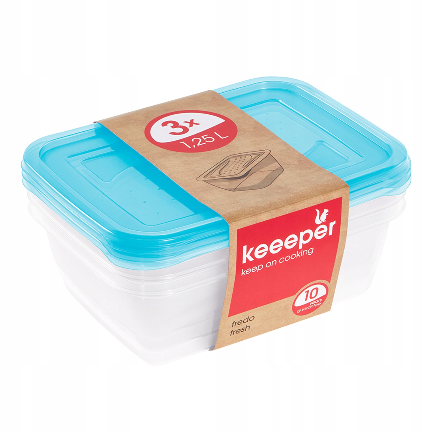 

Zestaw pojemników 3 x 1,25l Keeeper Fredo Fresh