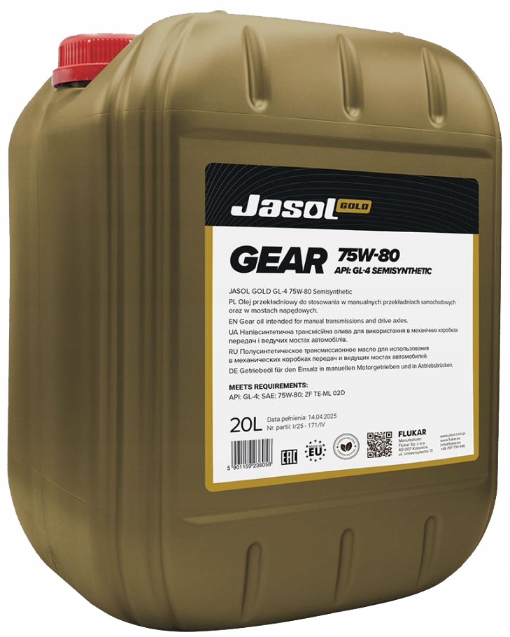 Jasol Gold GL-4 75W/80 Semisynthetic 20L