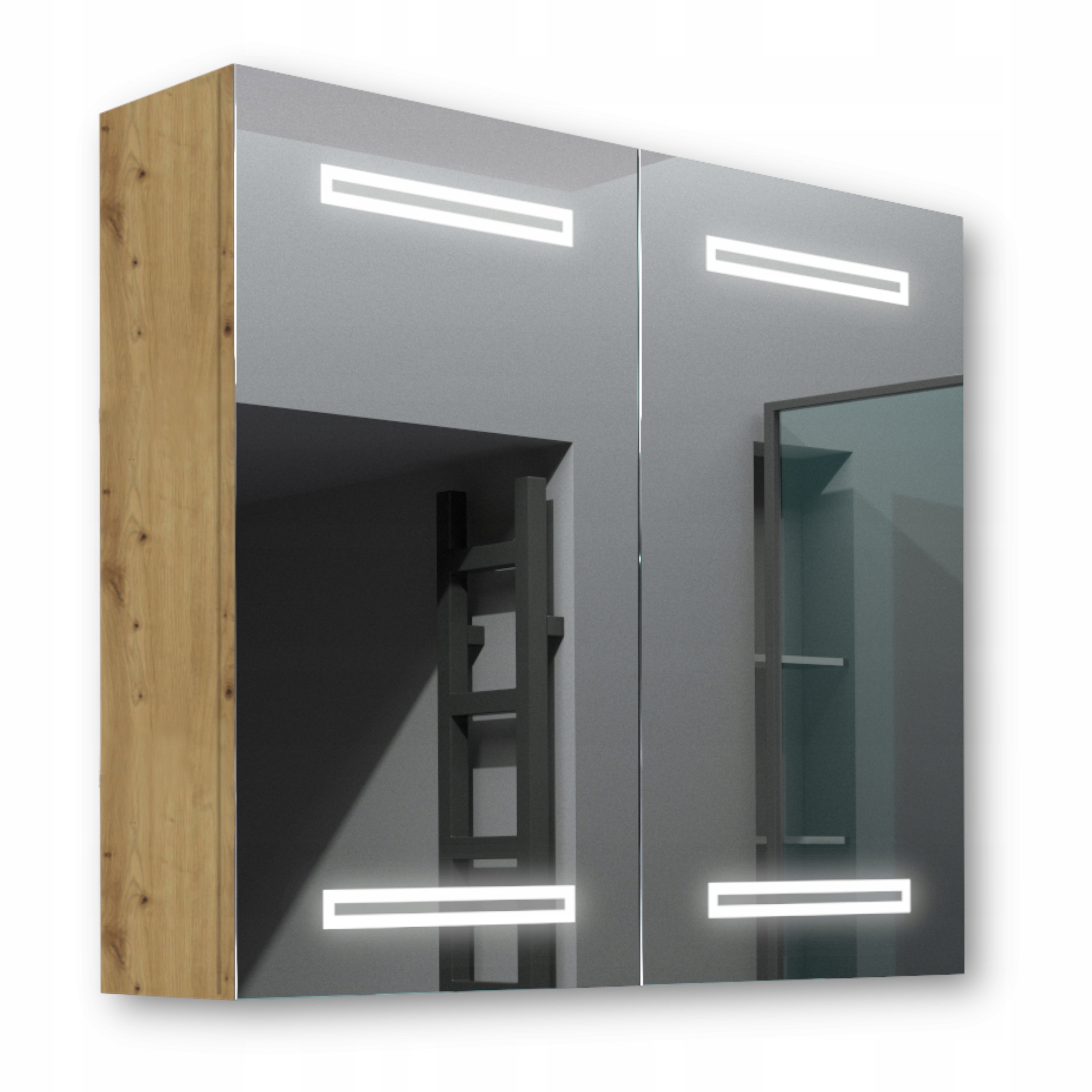 Dřevěná skříňka 80x70 Led zrcadlo Mars Artisan
