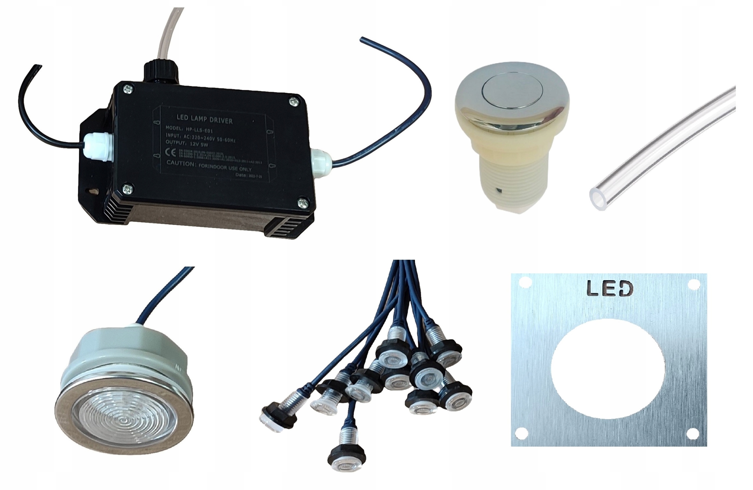 Led svetlo veľké 10 ks malých svetiel do vane, 14 prvkov