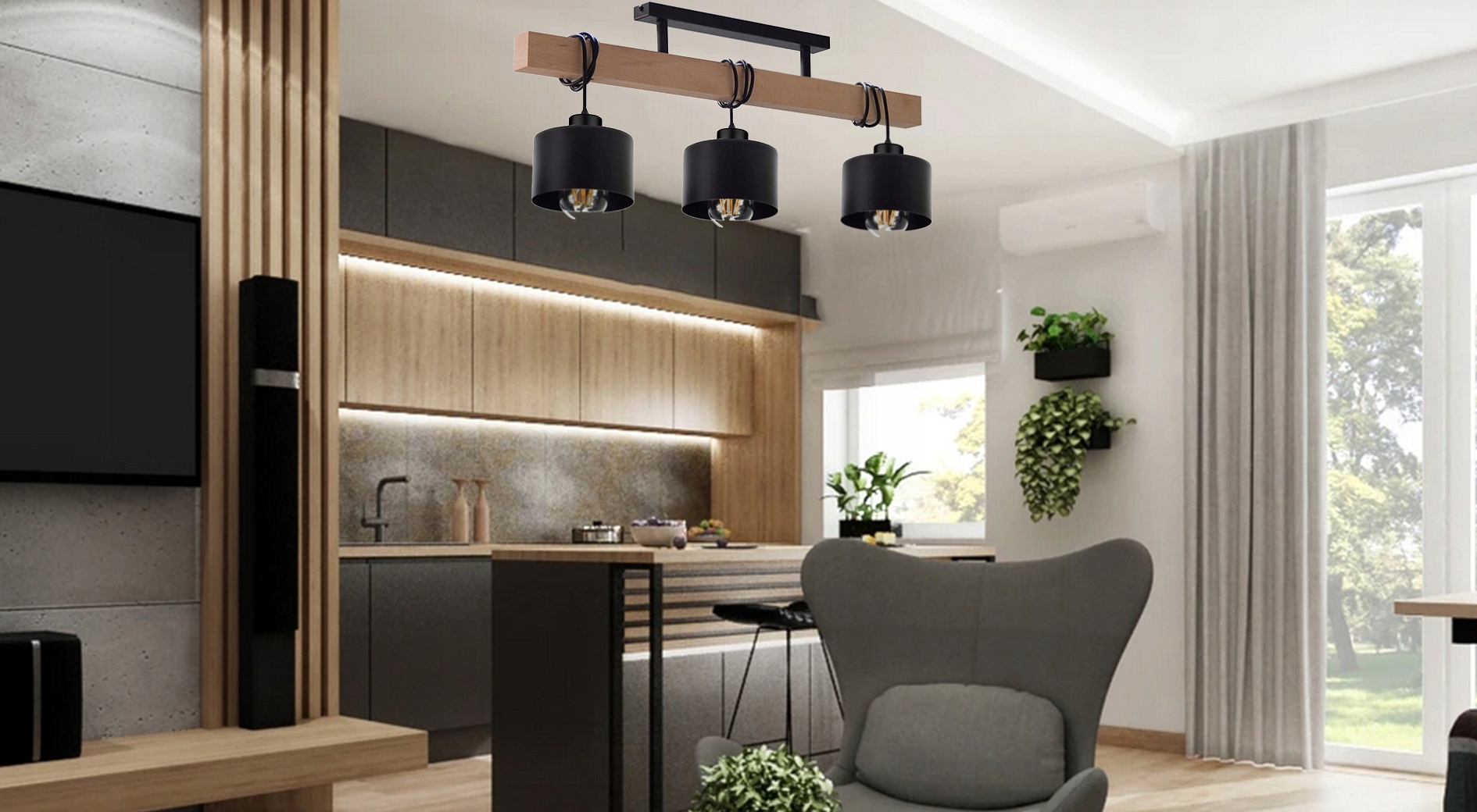 LAMPA PLAFON SUFITOWY ŻYRANDOL 015-3PL DREWNO LOFT E27 SALON SYPIALNIA HOL Kod producenta 015-3