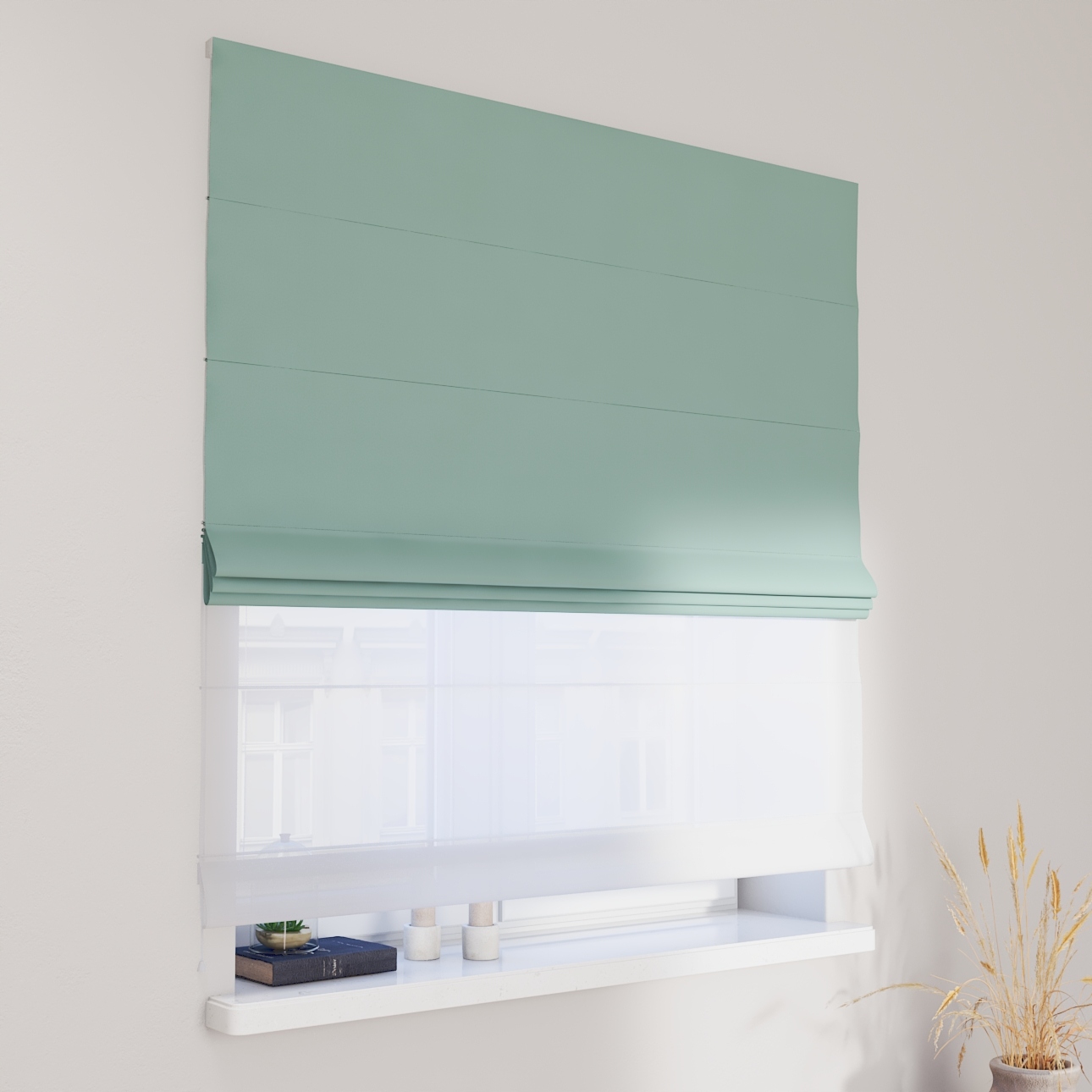 Hotová římská roleta Duo 160 x 170 cm zelená