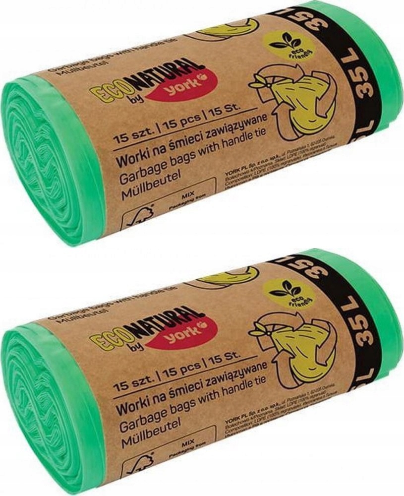 

York worki śmieci zawiązywane małe 35l 15 szt x2