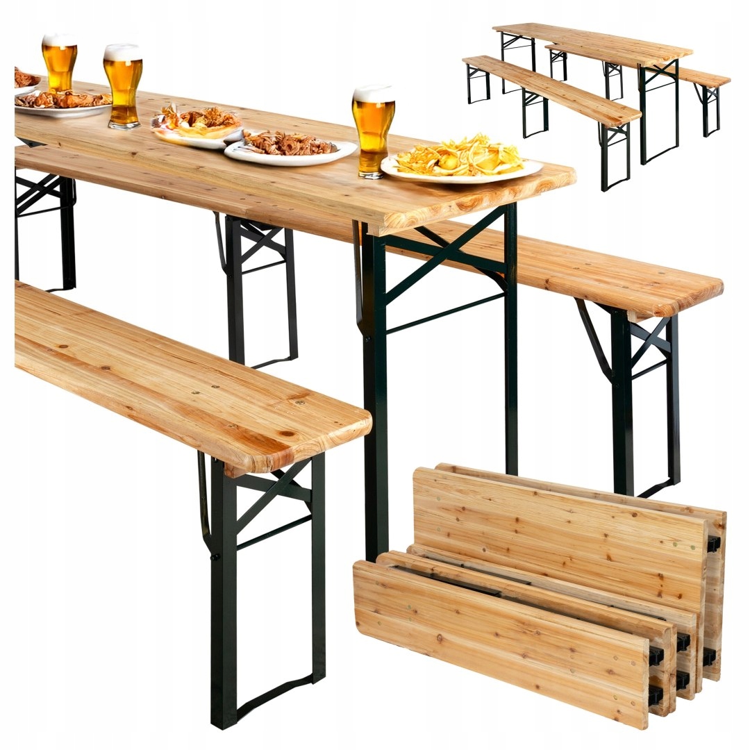 Zahradní set ocel-dřevo Lager stůl 2 lavice 220 cm
