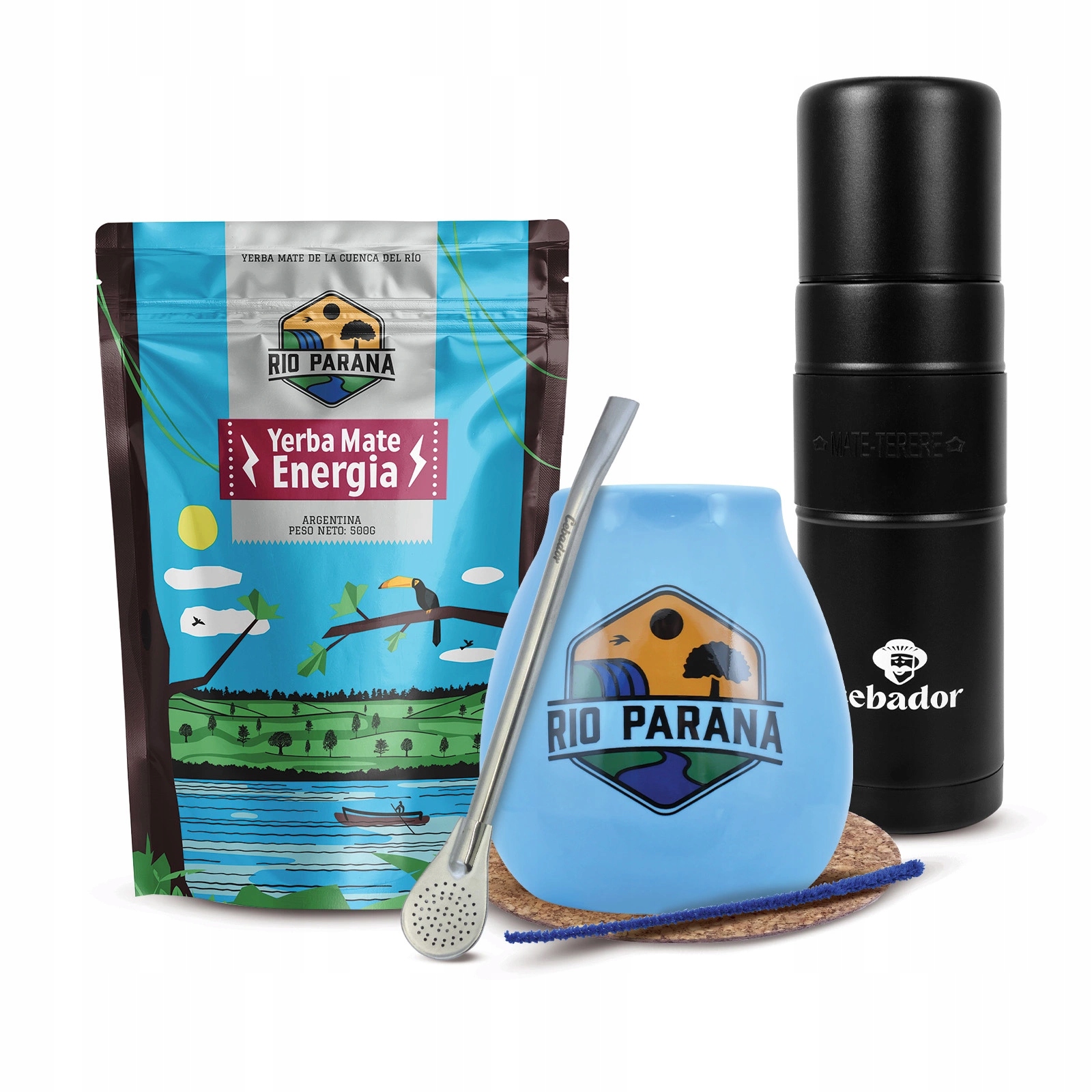 Set Yerba Mate Rio Parana Energia Yerbomos XL Cebador 500 g 0,5 kg