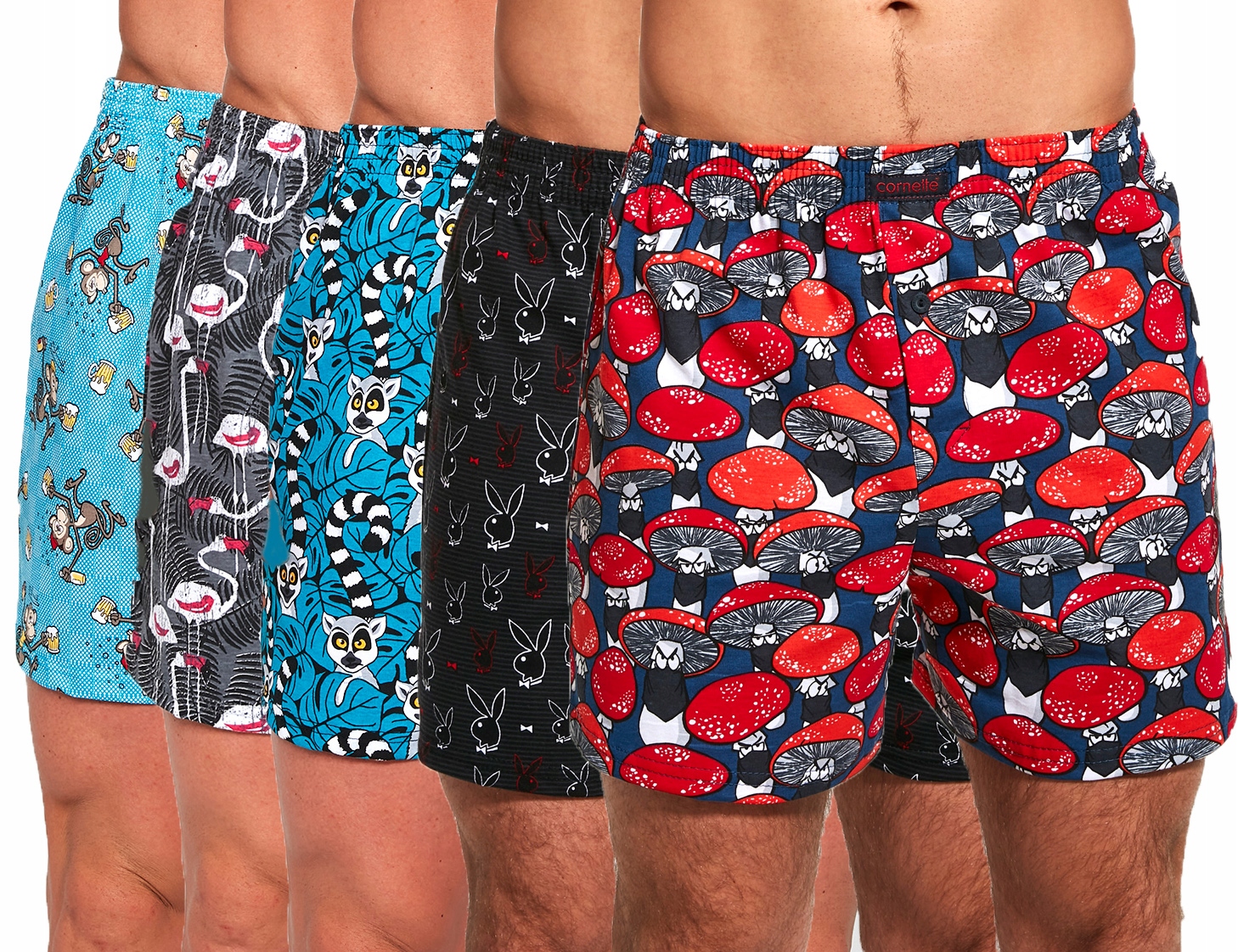5x CORNETTE BOKSERKI CLASSIC luźne dużo wz 100% bawełna SZORTY do spania XL Marka Cornette