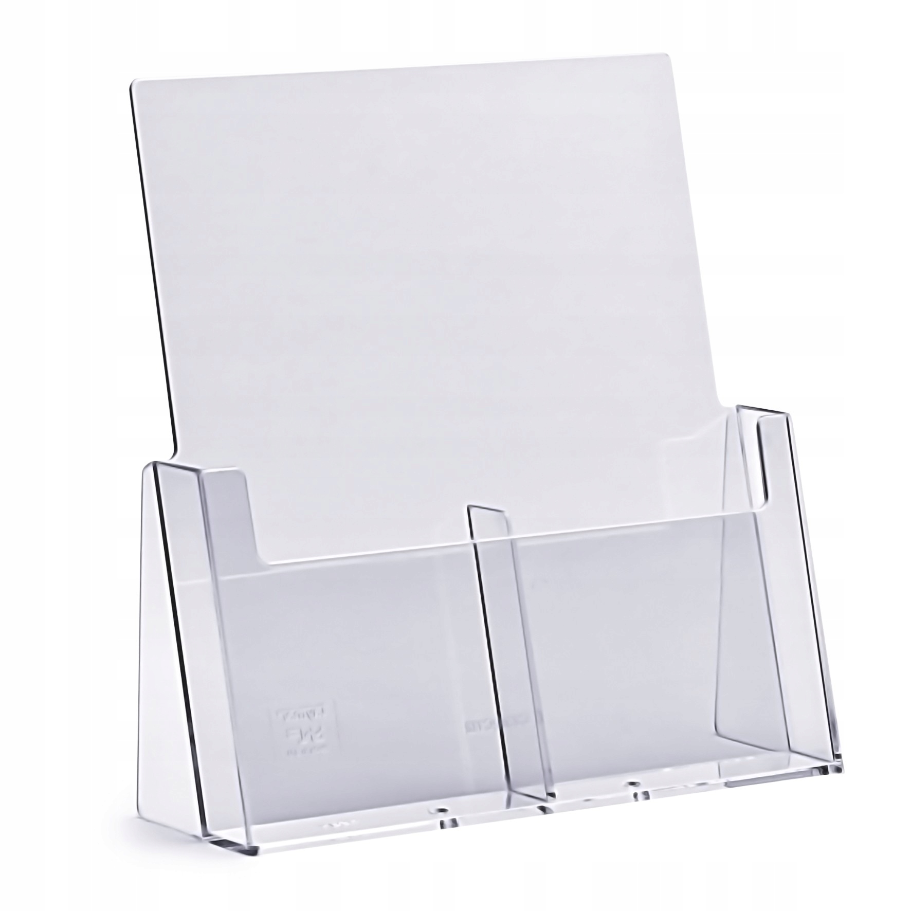 

Stojak na ulotki 2 kieszenie poziomy 1/3 A4