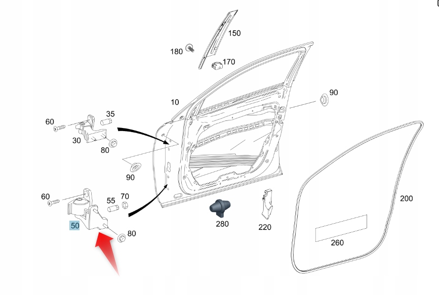 A2057200737 - ПЕТЛЯ ПЕРЕДНІХ ДВЕРЕЙ L MERCEDES GLC
