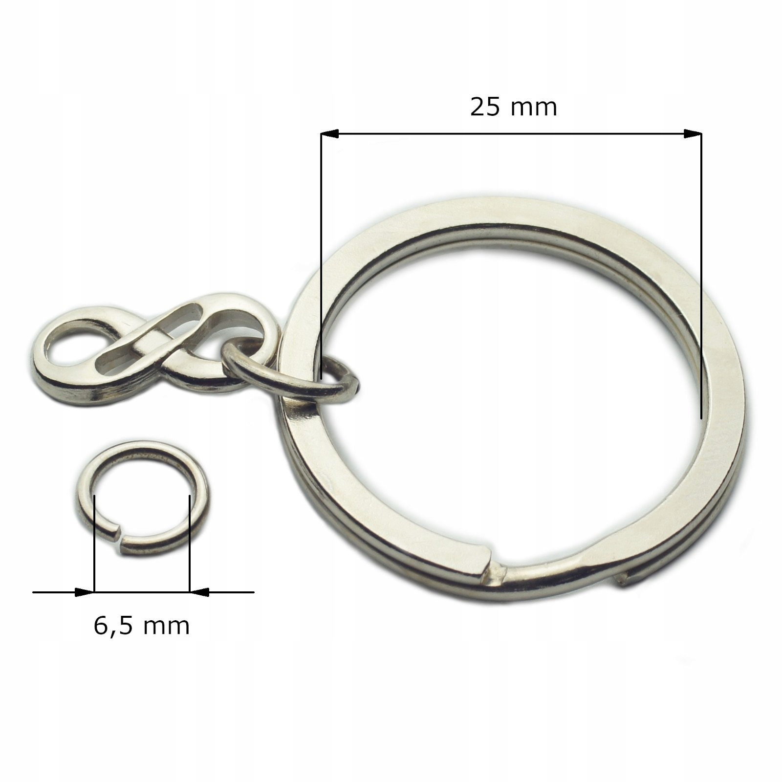 BRELOK BAZA łańcuszek 25mm 10 szt NIESKOŃCZONOŚĆ Marka 3D Rings