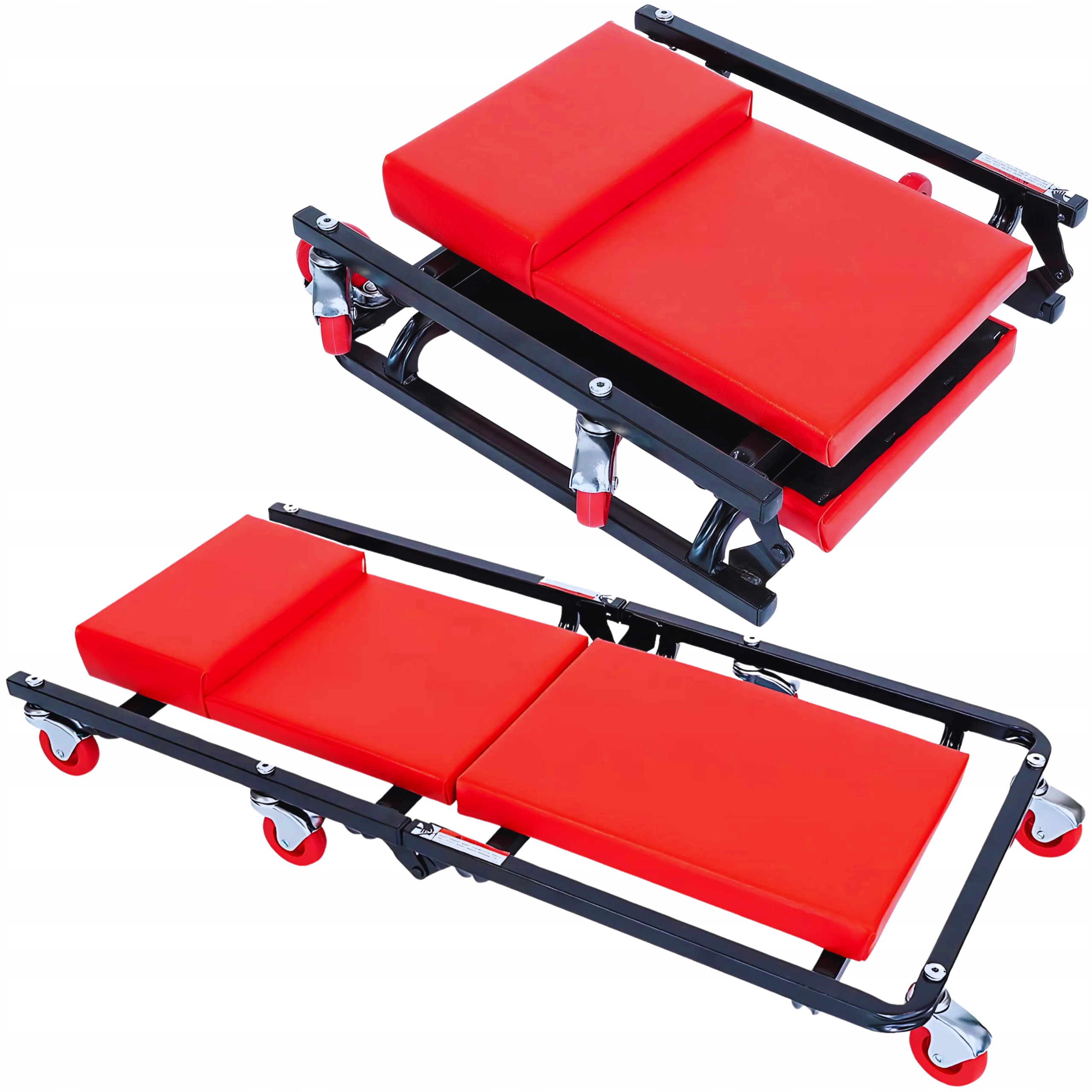 Skládací dílenské lehátko 910 mm, 6 koleček, nízké, lehké, 6,2 kg