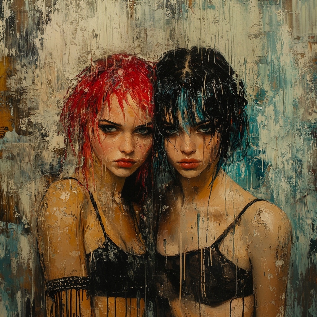 Obraz Na Plátně Canvas Portrét Dívky Cyberpunk Grunge Noir 80x80
