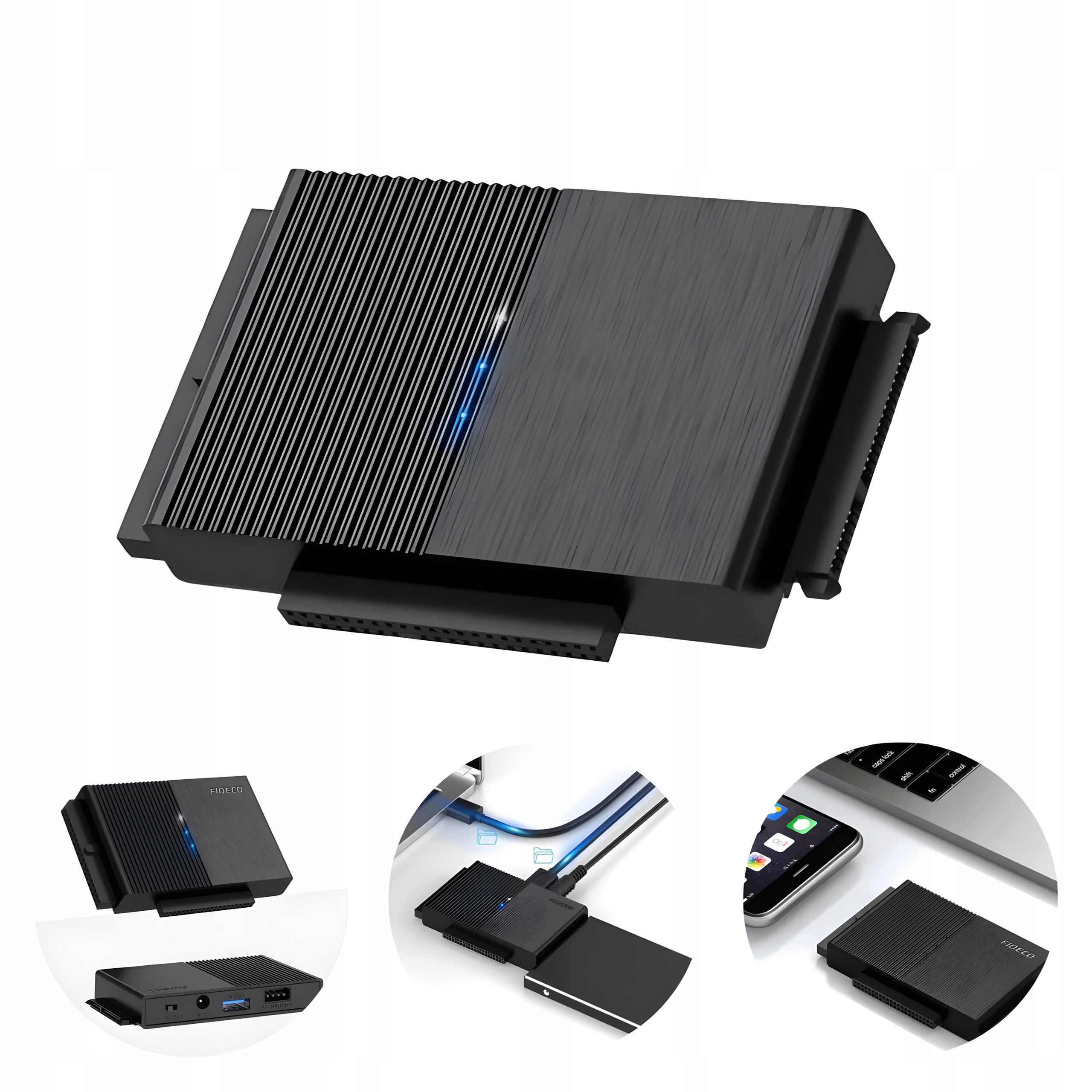 Fideco Adaptér disků Hdd Ssd 2,5 3,5 palců 5Gbps Plug&Play 16TB Usb 3.0