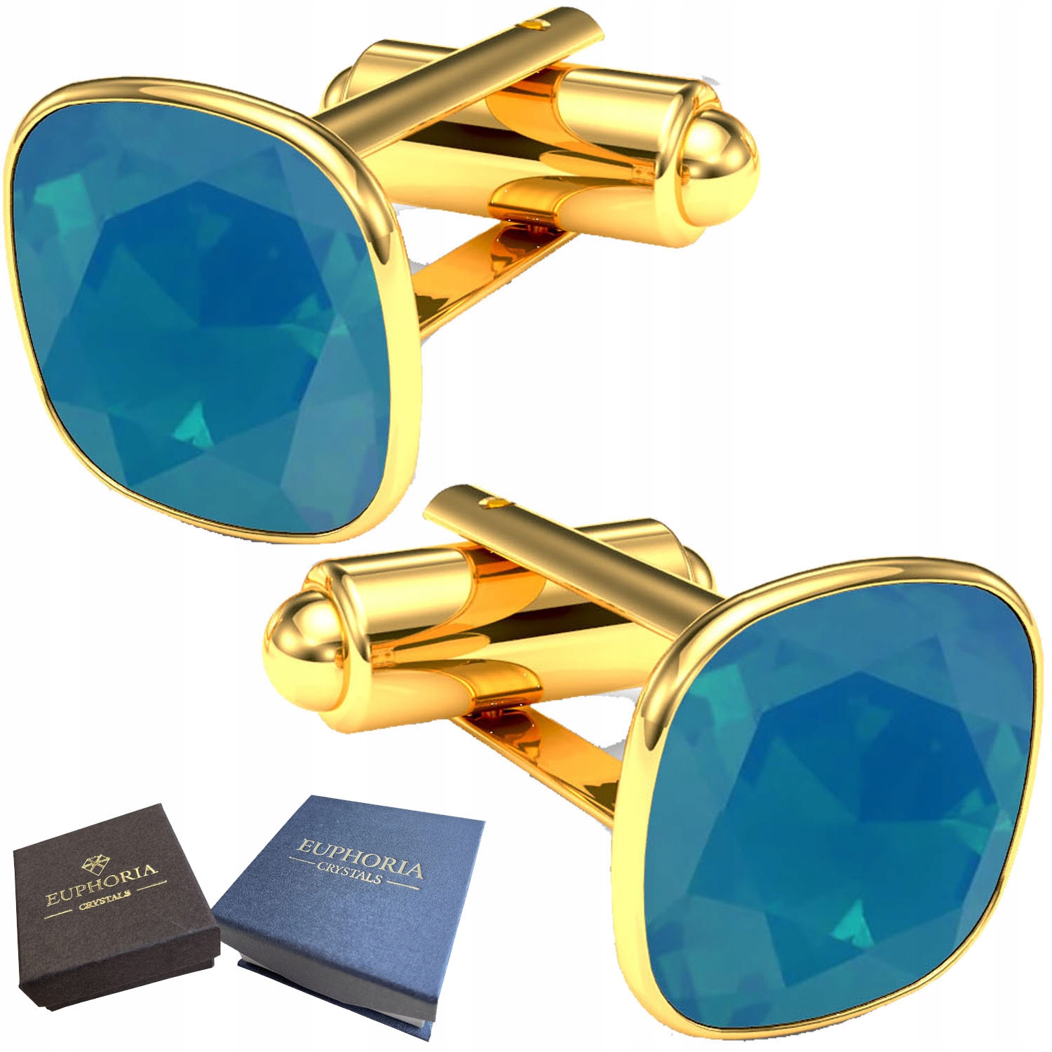 Zlaté manžetové knoflíčky na šperky Křišťál Stříbrné jako Dárek pro ženu