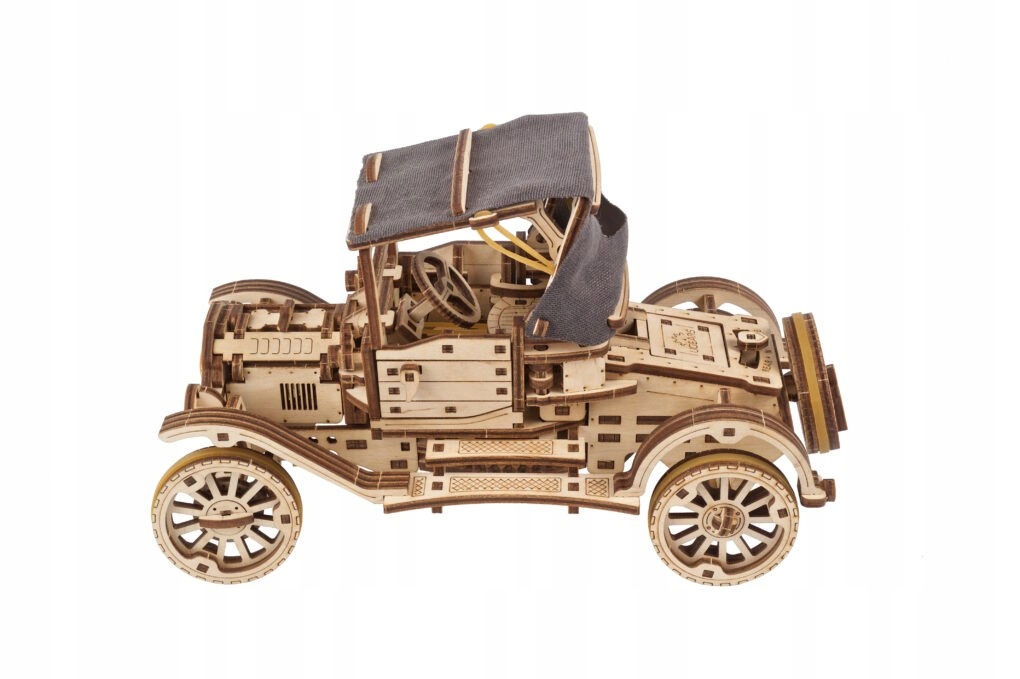 RETRO CAR UGR-T UGEARS MODEL MECHANICZNY DREWNIANY Z NAPĘDEM PUZZLE 3D Liczba elementów 337