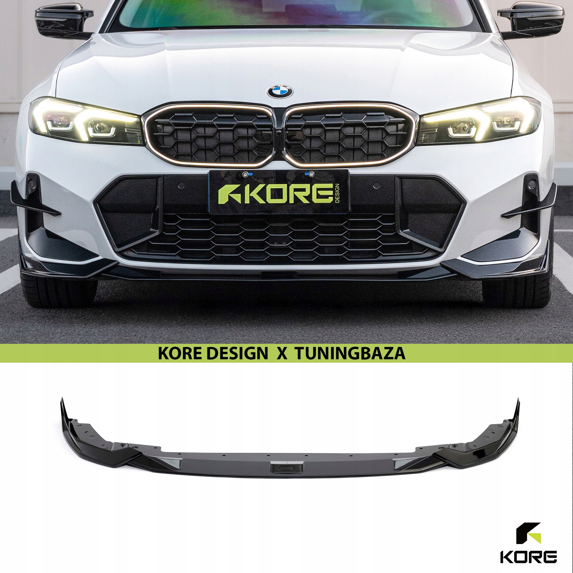 Kore Splitter Přední Lišta Bmw řady 3 G20/G21 LCI Abs Černá Safírová