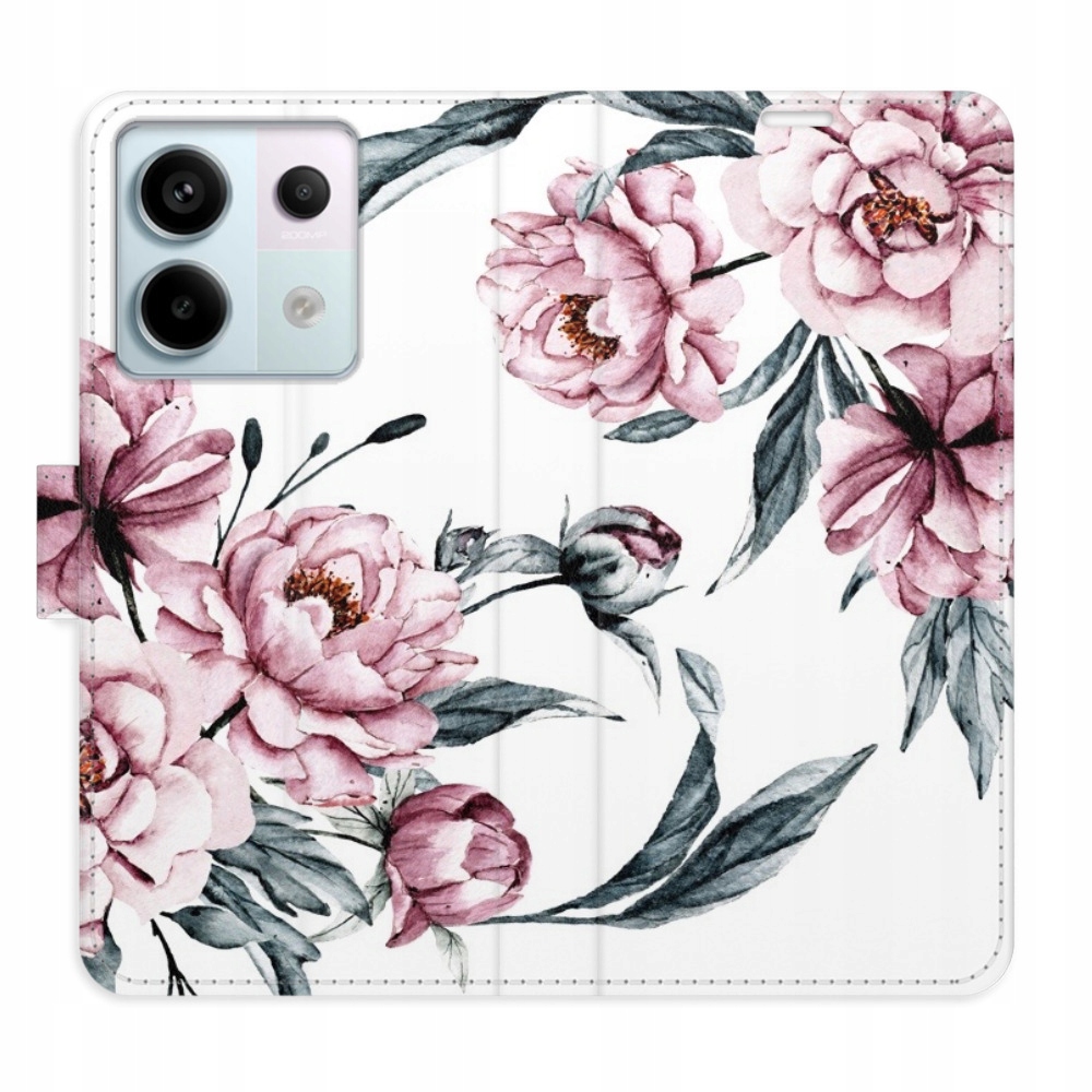 Etui z klapką iSaprio Pink Flowers do Xiaomi Redmi Note 13 Pro 5G Po