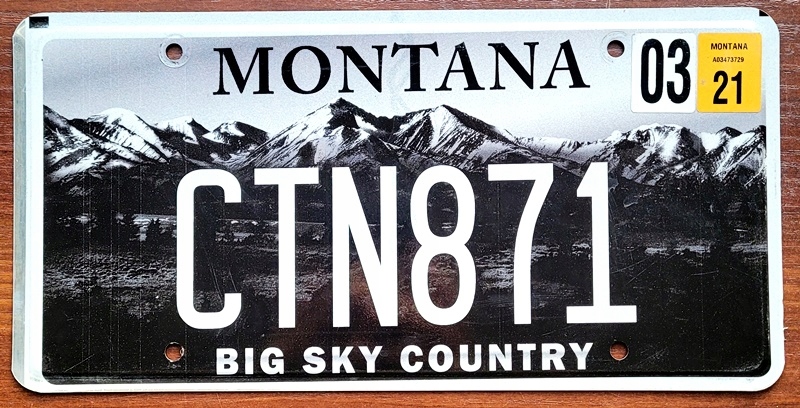 Montana 2021 - tablica rejestracyjna z USA