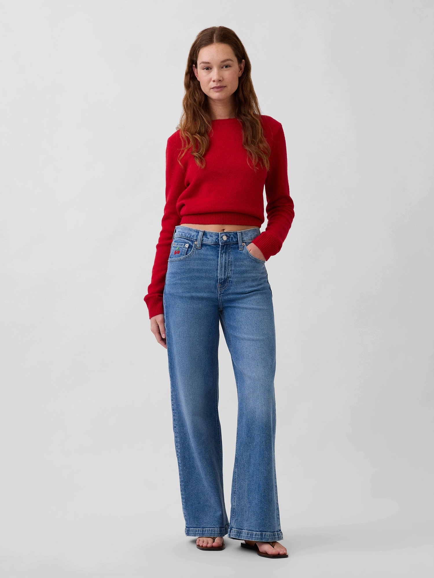Gap Džíny High Rise Stride Wide-Leg