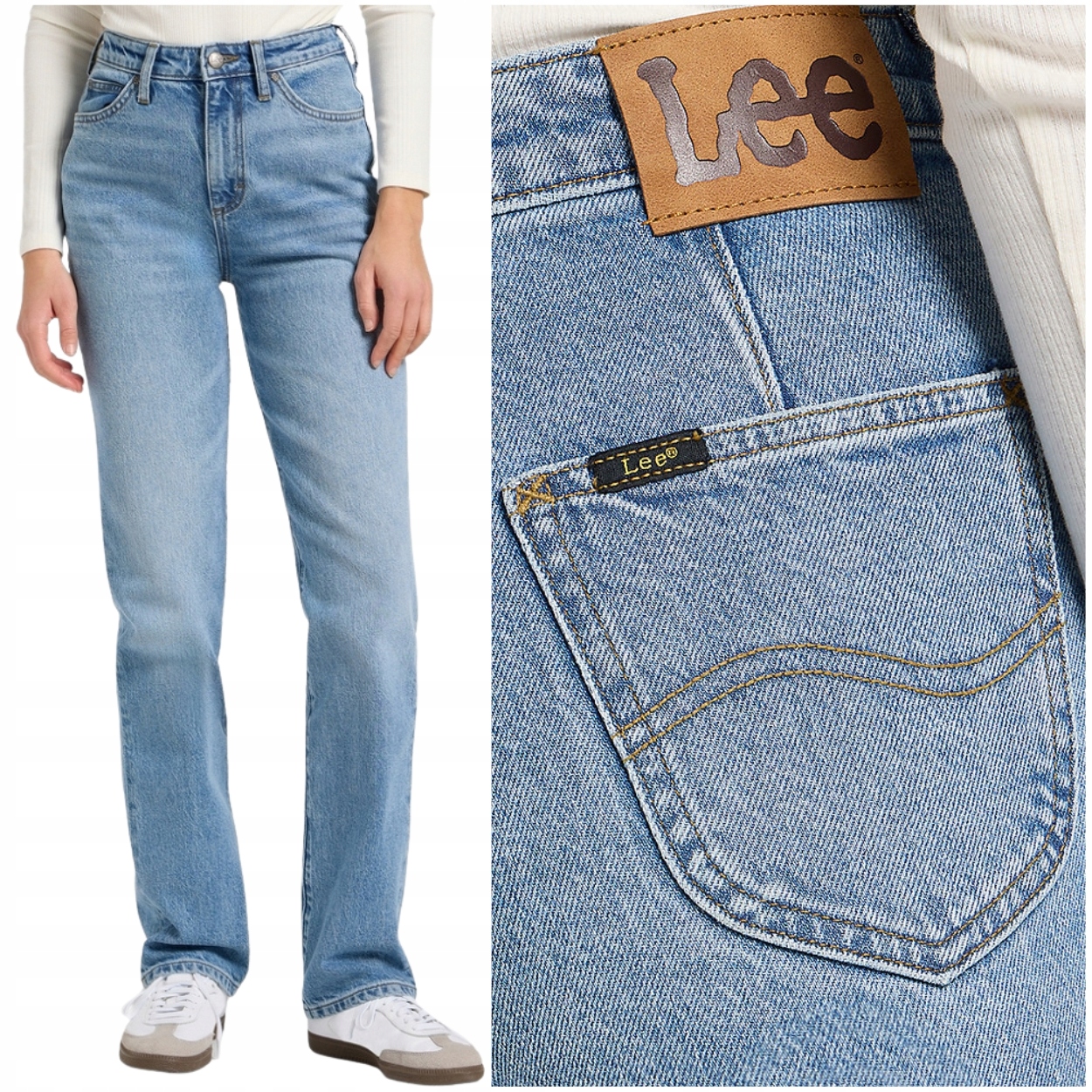 Lee June Calm Seas dámské vysoké rovné džínové kalhoty W28 L31