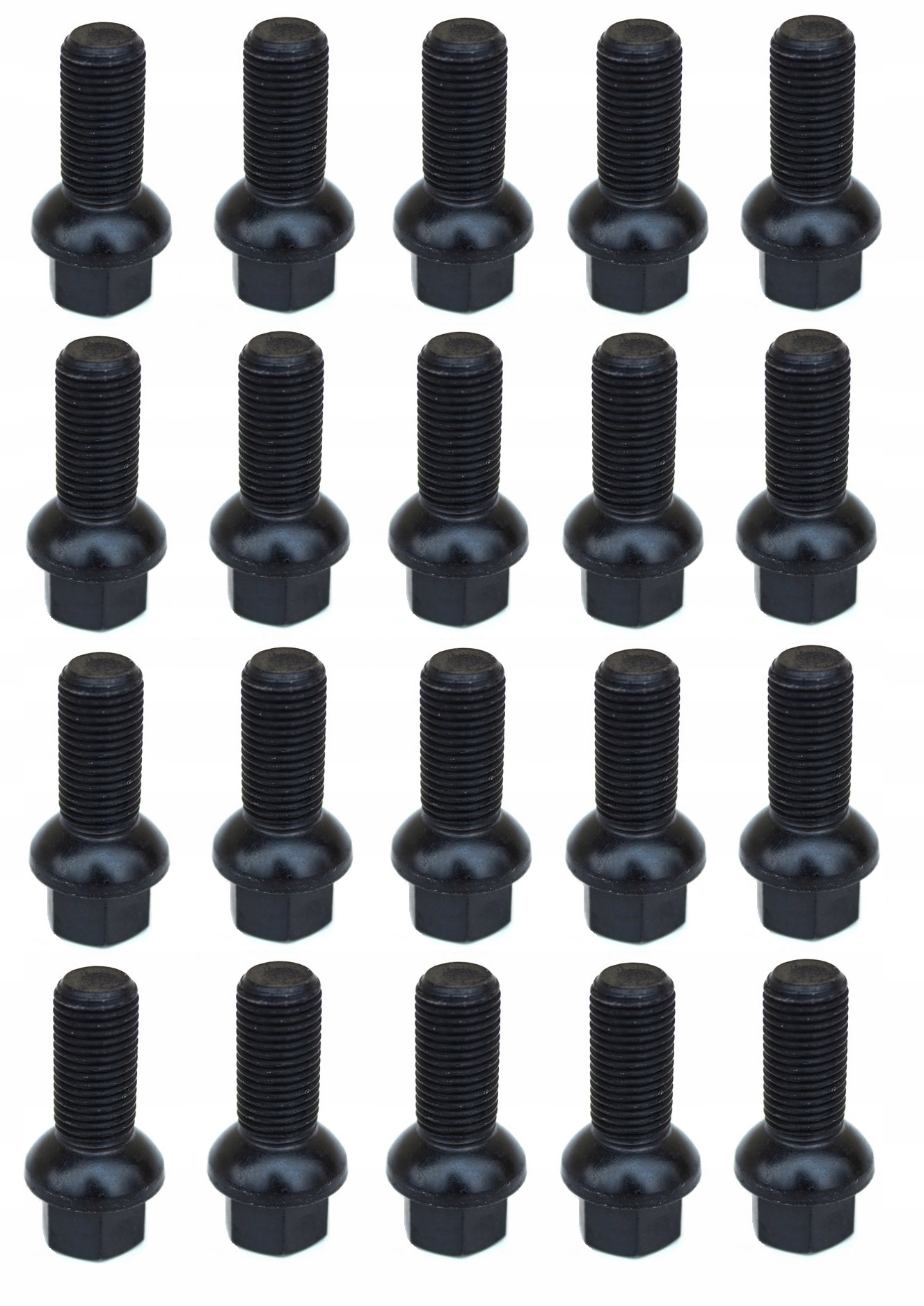 Černé šrouby kola 15x1,25 27 mm koule Mercedes Gle-class Gls-class Amg