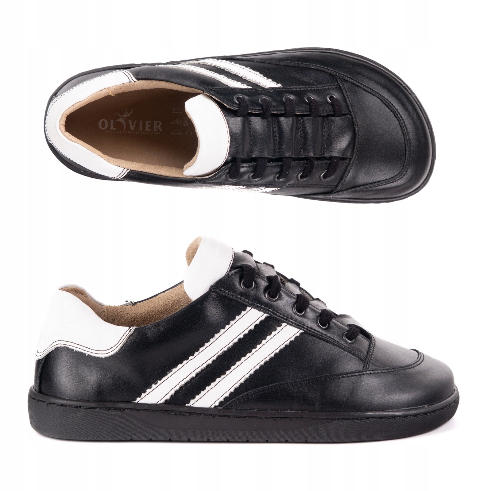 Dámské barefoot tenisky Kaia Olivier kožené boty černé 43