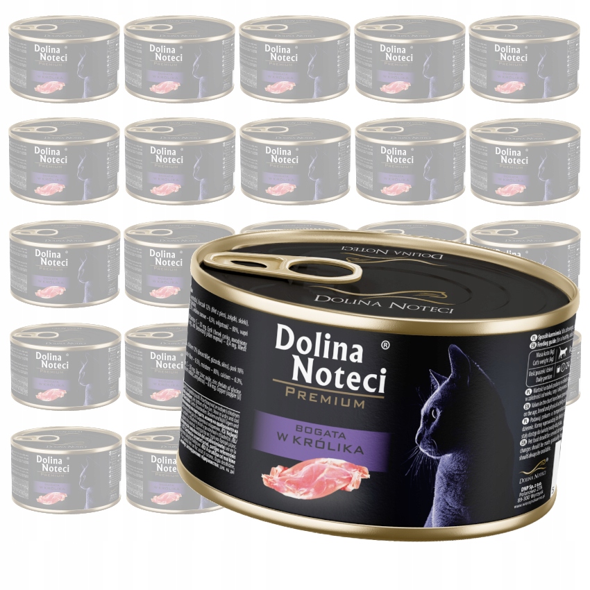 Levně Dolina Noteci Premium 24x185g Mokré Krmivo Pro Kočky Bohaté na králíka