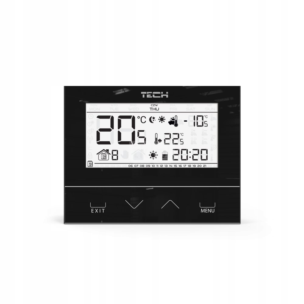 Regulator pokojowy Tech ST-292 V3 przewodowy Czarny tygodniowy