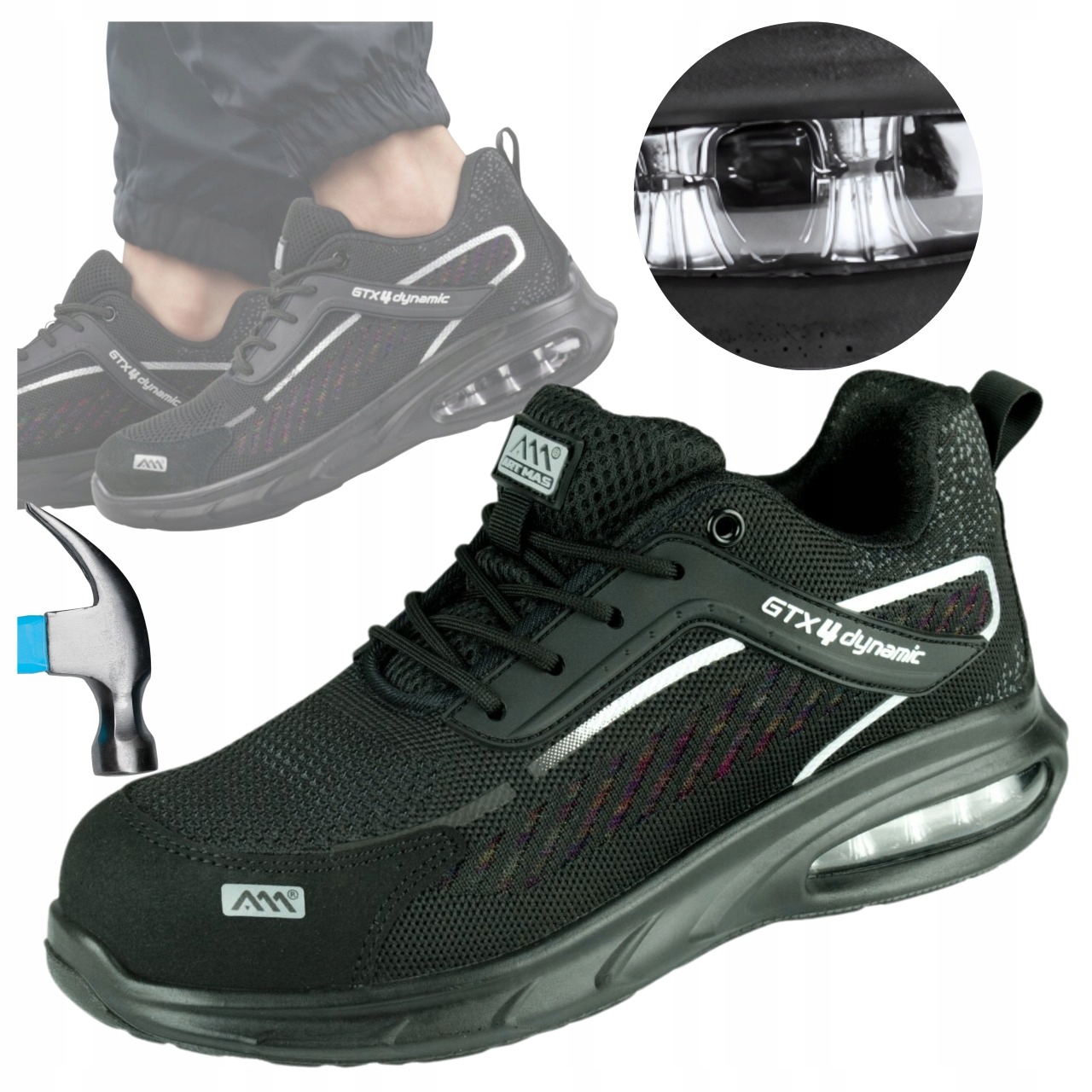 Pracovní obuv S1 Polobotky Bozp se sportovní špičkou, prodyšné, lehké