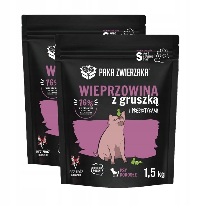 Levně Paka Zwierzaka Mini Vepřové S 2PAK 2x1,5 kg 3 kg York Shih Tzu Maltézský