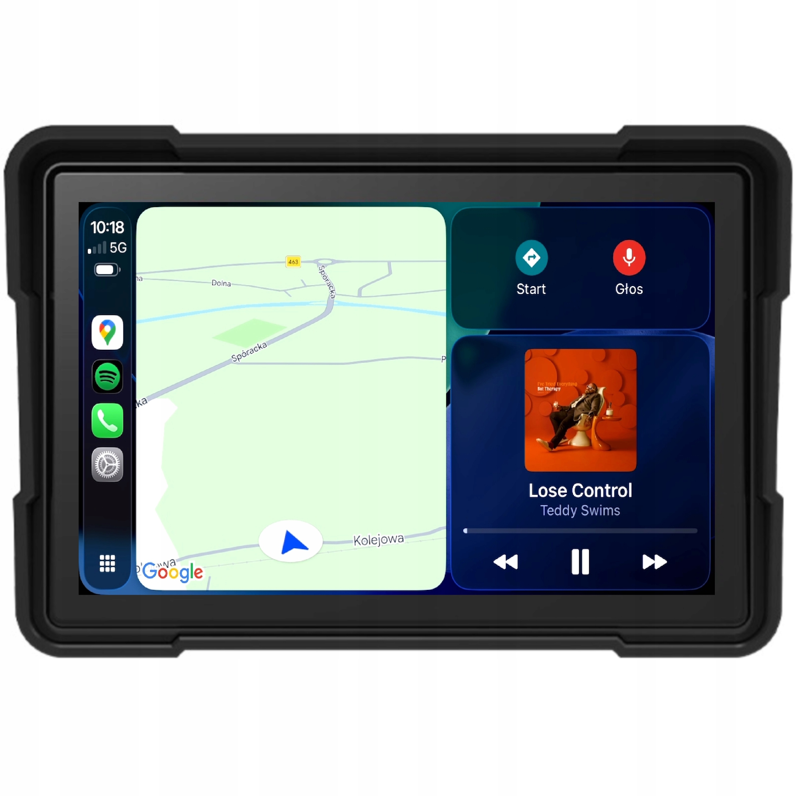 Motocyklová navigácia 5" CarPlay Android Auto obrazovka IP67 Bluetooth